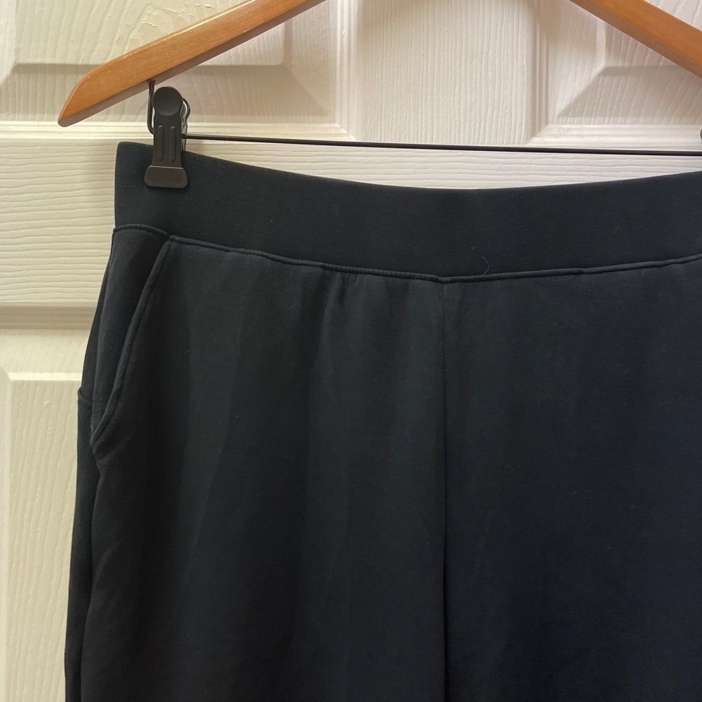Lands' End Women's Size S Black High Rise Waist Pull On Jogger Pant Elastic Cuff